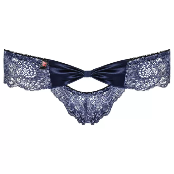 Obsessive Auroria - trosa dam med rosett och broderi - blå - L/XL