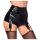 Noir - glansiga hotpants med strumpeband (svart)