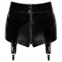 Noir - glansiga hotpants med strumpeband - svart