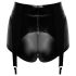 Noir - glansiga hotpants med strumpeband (svart)