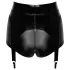 Noir - glansiga hotpants med strumpeband - svart