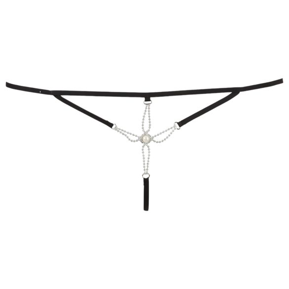 Cottelli - Öppen stringtrosa dam - strassdetaljer - svart