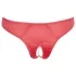 Cottelli - öppen stringtrosa med pärlor och blommor - röd