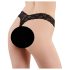 Cottelli - Dubbelpärlad spetsstring (svart) - L