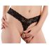 Cottelli - Dubbelpärlad spetsstring (svart) - L