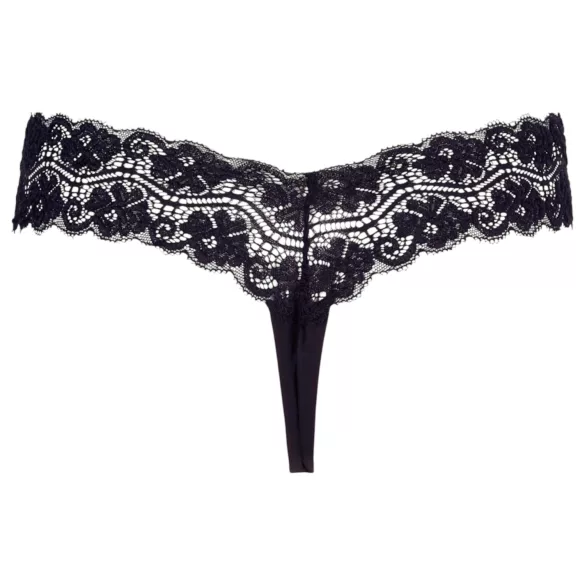 Cottelli - stringtrosor med dubbla pärlor - spets - svart - L
