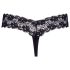 Cottelli - Dubbelpärlad spetsstring (svart) - L