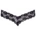 Cottelli - Dubbelpärlad spetsstring (svart) - L