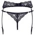 Cottelli - spetsstrumpeband och stringtrosa (svart) - XL