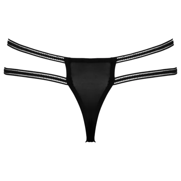 Cottelli - öppen stringtrosa med ring - svart - M/L