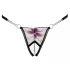 Cottelli - stringtrosa - broderad lilja - svart/vit - M/L