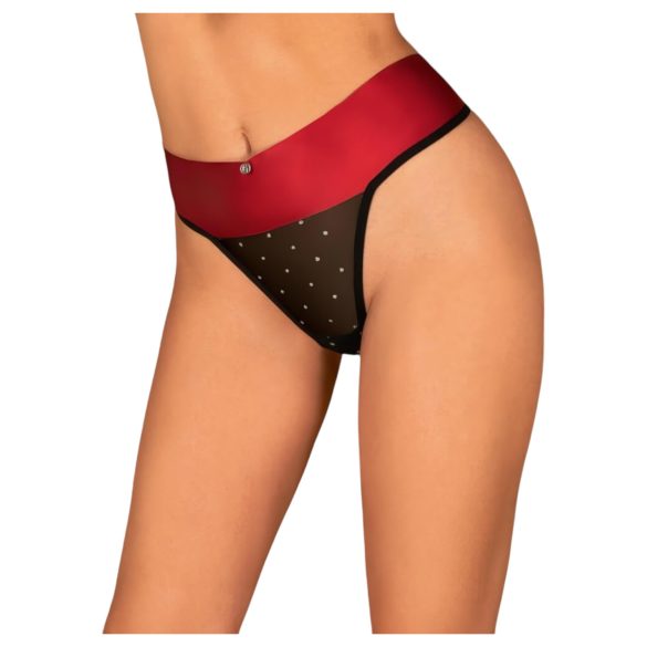 Obsessive Tienesy - röd stringtrosa med rosett - L/XL