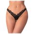 Obsessive - transparent spetsstring (svart)