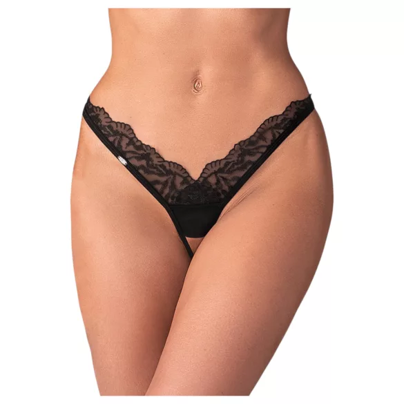 Obsessive - stringtrosa - spets - svart - 2XL/3XL