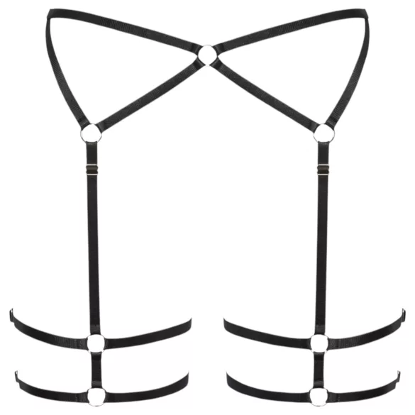Cottelli - stringtrosa dam - tunn mesh - svart