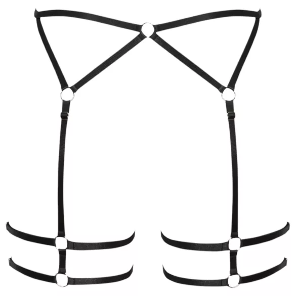 Cottelli - stringtrosa dam - tunn mesh - svart