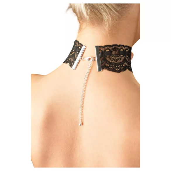 Cottelli - konstläderspets halsband BDSM kostymtillbehör