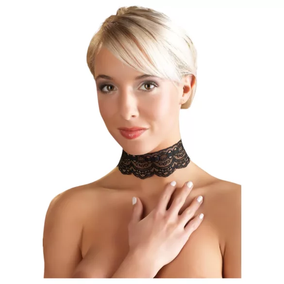 Cottelli - konstläderspets halsband BDSM kostymtillbehör