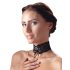 Cottelli - Bred spets choker med snörning (svart)