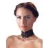 Cottelli - Bred spets choker med snörning (svart)