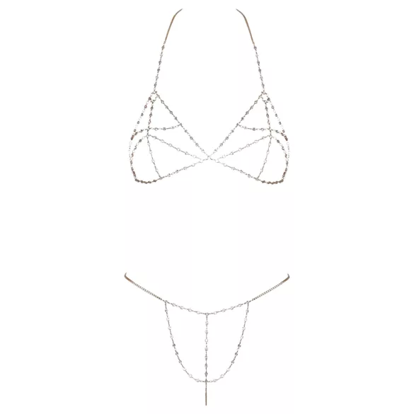 Cottelli - Bikinitopp med strasskedja - silver