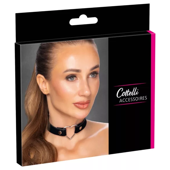 Cottelli - choker halsband hjärtformad - svart