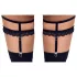 Cottelli - strumpeband med dekor - svart - L/XL
