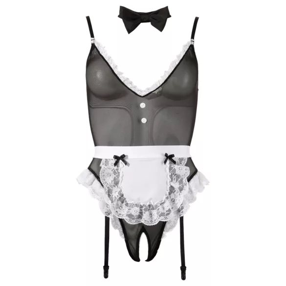Cottelli - sexy maid body - svart spets - L
