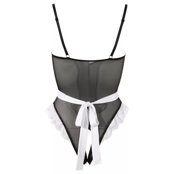 Cottelli - sexy maid body - svart spets - XL