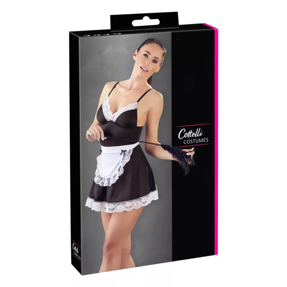 Cottelli - maid kostym med förkläde - svart/vit - XL