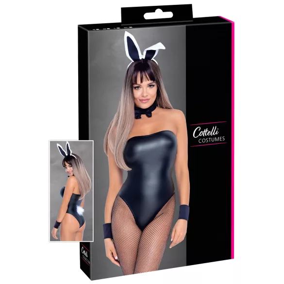 Cottelli Bunny - sexig kanindräkt - glänsande - 5 delar