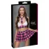 Cottelli - skoluniform set för kvinnor - rutigt - rosa - M