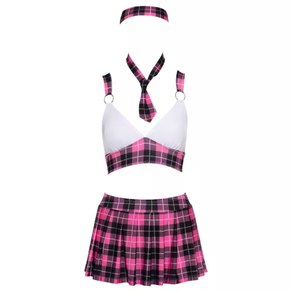 Cottelli - skoluniform set för kvinnor - rutigt - rosa - M