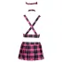 Cottelli - skoluniform set för kvinnor - rutigt - rosa - M
