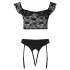 Cottelli - hembiträdeskostym set (svart-vit) - L