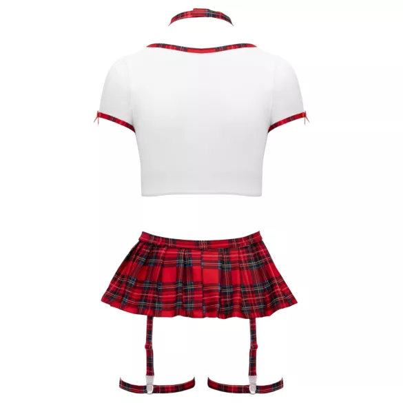 Cottelli - skolflicka kostymset (röd-vit) - XL