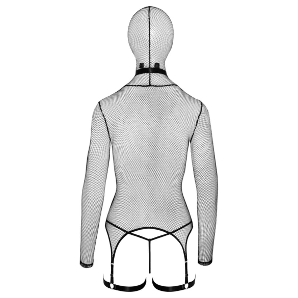 Bad Kitty - BDSM set med piska - transparent nät - svart - L