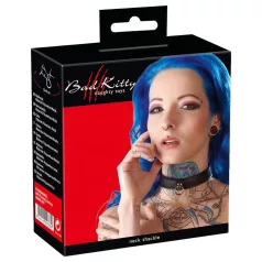 Bad Kitty - halsband - justerbart läder svart