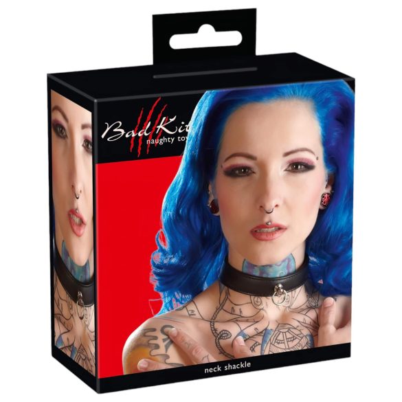 Bad Kitty - halsband - justerbart läder svart