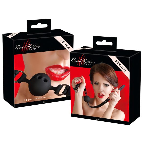 Bad Kitty - silikon bitgag medium - svart