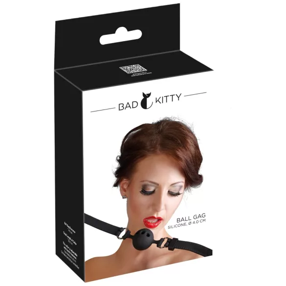 Bad Kitty - silikon bitgag medium - svart
