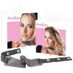 Bad Kitty - halsband med strass - svart