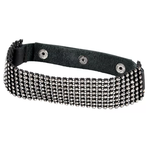 Bad Kitty - halsband med strass - svart