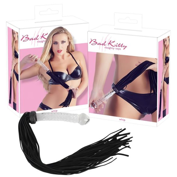 Bad Kitty - piska med glasdildo (transparent svart)