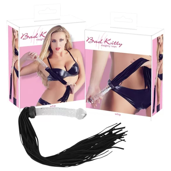 Bad Kitty - piska med glasdildo - svart transparent