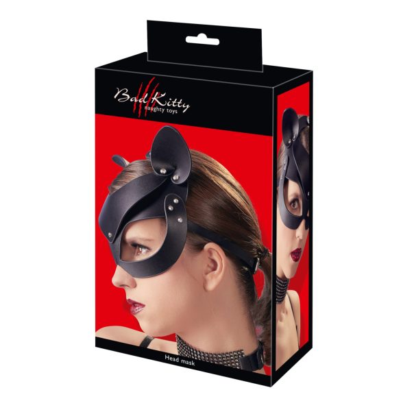 Bad Kitty - kattmask - konstläder med strass - svart S-L
