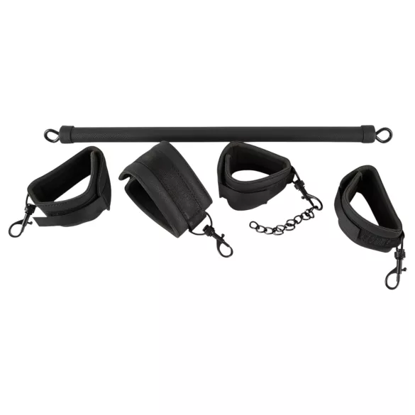 Fetish - bondage stav set - konstläder sexbindning svart 6 delar