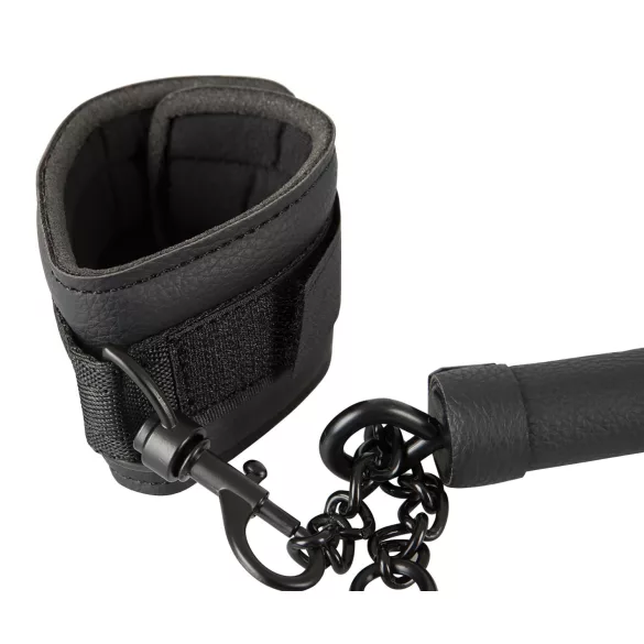 Fetish - bondage stav set - konstläder sexbindning svart 6 delar