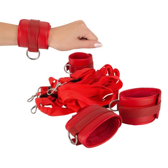 Bad Kitty - sängfäste med kardborreband - konstläder - röd