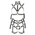 Bad Kitty - Bondageset bysthållare (svart) - L/XL